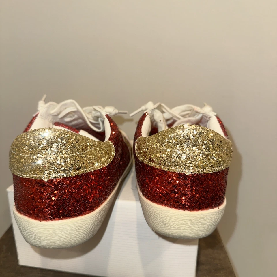 Zapatillas Tenis Mujer Talla 8 Rojo Brillo Estrella Moda Estrella Tendencias Camel Foto 4 de 4