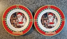 Set of 2 Certified International SANTA'S WORKSHOP  plates 9 3/8" Betty Whitaker