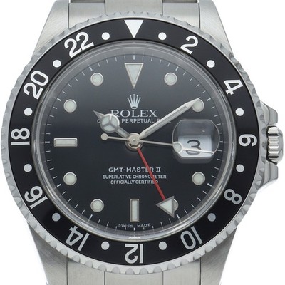ROLEX GMT master 2 16710(P) Stainless Steel mensWatch black USED