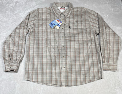 Wrangler Mens Utility Mesh Neck Moisture Wicking Shirt XL Button Up Grey NEW