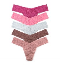 Hanky Panky 5-PACK Signature Lace Low Rise Thong 49115PK - Various Colors