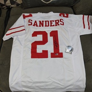 Deion Sanders Authentic Signed Red custom 49ers Jersey Autographed Beckett COA