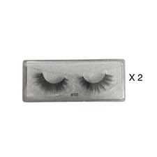 3D Mink False Eyelashes Reusable 2 Pairs Blac...