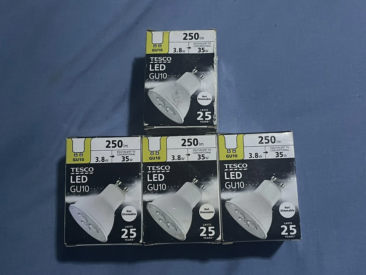 Tesco LED GU10 250 lumen Light Bulbs X4