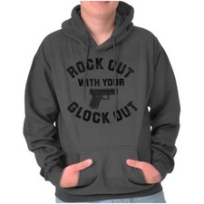 Rock Out Gun Pro 2nd Amendment Funny 2A Gift Hoodie Hooded Sweatshirt Men Women