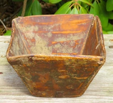 Antique Early Chinese Rice Bucket PRIMITIVE Dove Tail Handmade 19th Century NICE