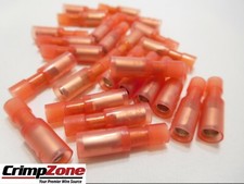 22-18 GA .157" Nylon Bullet Connectors FEMALE - RED - 25 PCS Nylon