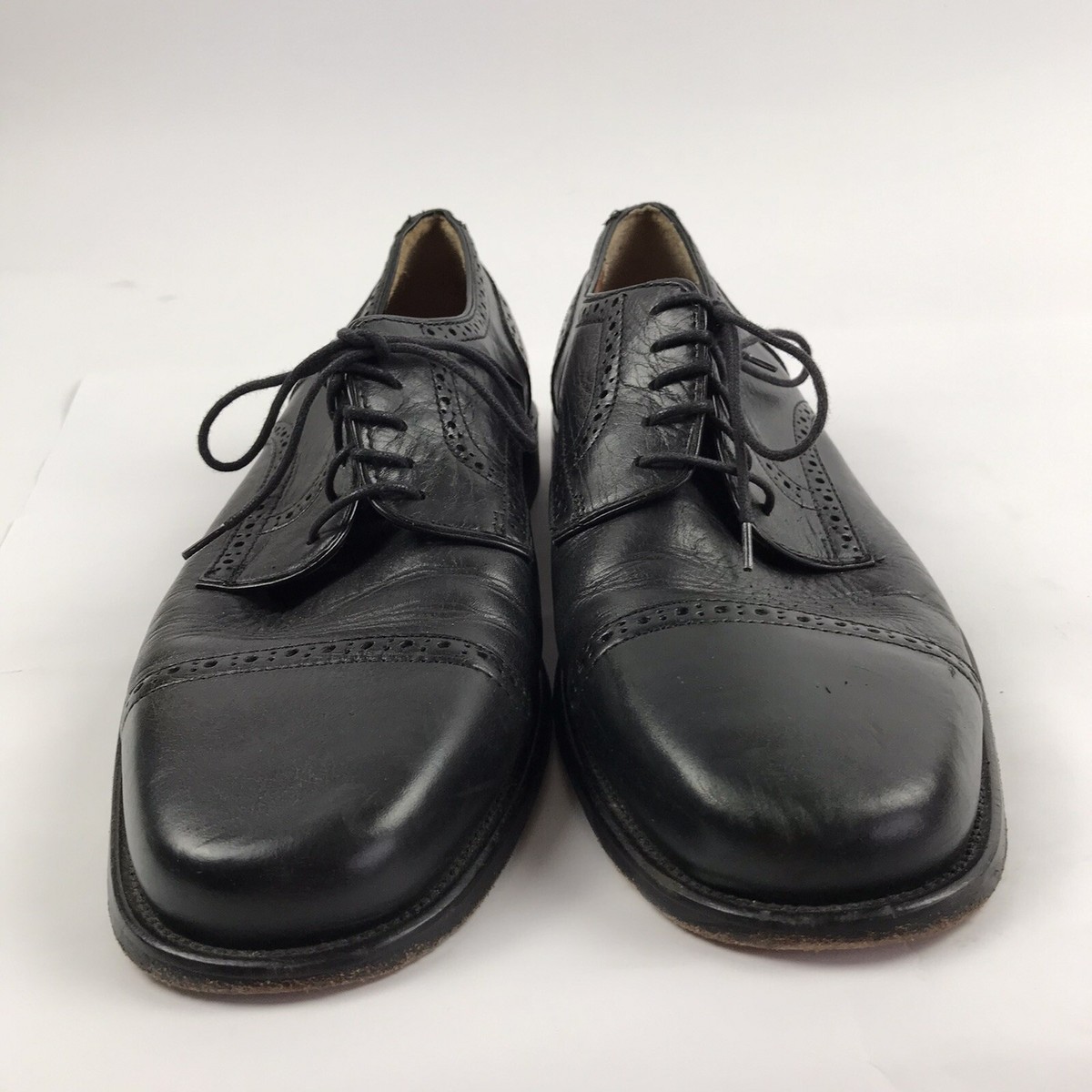 Bostonian Mens 10 M Black Leather Oxfords Dress Shoes Made  display picture 1