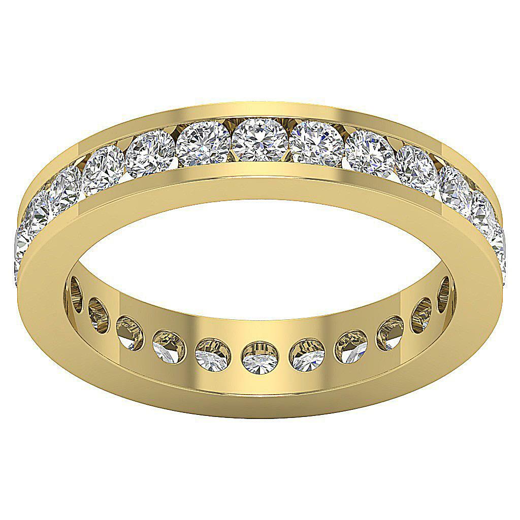VS1 F 1.40 Ct Natural Diamond Eternity Wedding Ring Yellow Gold VS1 F 1.40 Ct Natural Diamond Eternity Wedding Ring Yellow Gold
