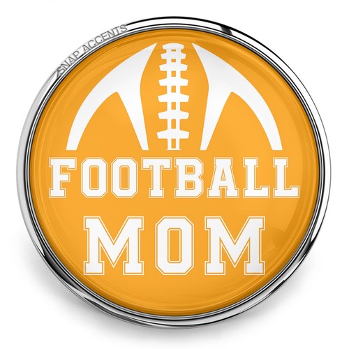 Choose Color | Football Mom Snap Jewelry Ginger Charm 18MM Team Sports Button - Picture 16 of 21