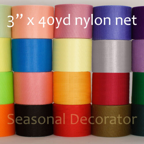 Nylon Net 3 Inch Mesh Scrubbie Scrubbers 40 Yards Spool Choose Color