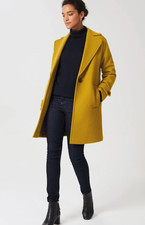 Hobbs London Jacket Coat Us 6 Carmina Wool Blend Light Ochre Mustard Yellow Rare