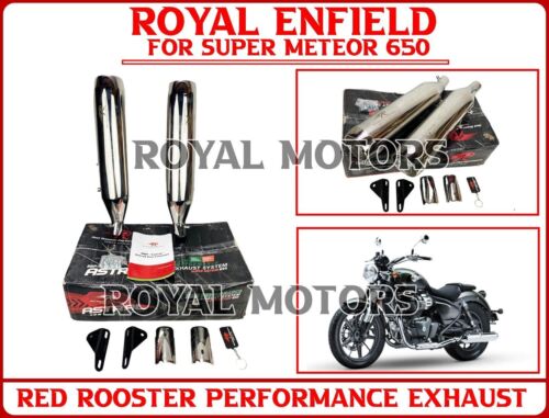 Royal Enfield "RED ROOSTER PERFORMANCE EXHAUST" For Super Meteor 650 - Picture 1 of 15