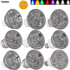10X Dimmable 3W Led Spotlight Bulbs  27 E14 E12 Gu10 B22 Green Purple 220V Led