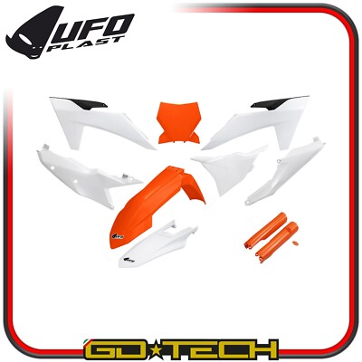 KIT KUNSTSTOFF VERKLEIDUNG KTM SX SX-F 125 250 300 350 450 2023-2024 WEISS ORANGE