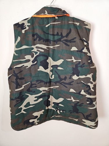 SPORTS AFIELD Vest Mens Large Camo Neon Orange Hunting Reversible Puffer Jacket - Picture 7 of 8