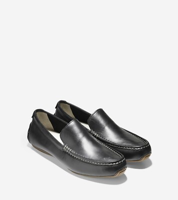 Cole Haan Mens 13M Somerset Venetian II Black Slip On Casual Loafers C11402 Cole Haan Somerset Venetian II Black Leather Driving Loafers  main image 3