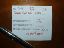 Dynamic Gold SL S300 Iron Shaft 36 7/16" Stiff Flex PULLED .370 no shaft label