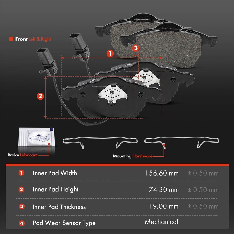 12x Drilled Brake Rotors & Ceramic Brake Pads for Volkswagen Passat
