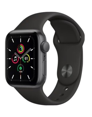 Apple Watch SE 40mm Space Gray Aluminum Case with Black Sport Band -Cellular/GPS