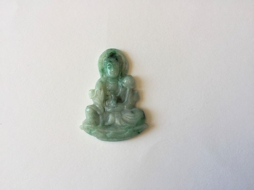 Lady Quan/Kwan Yin Buddha Natural Grade A 100% Green Jade (pendant) - JJ40 - Picture 3 of 12