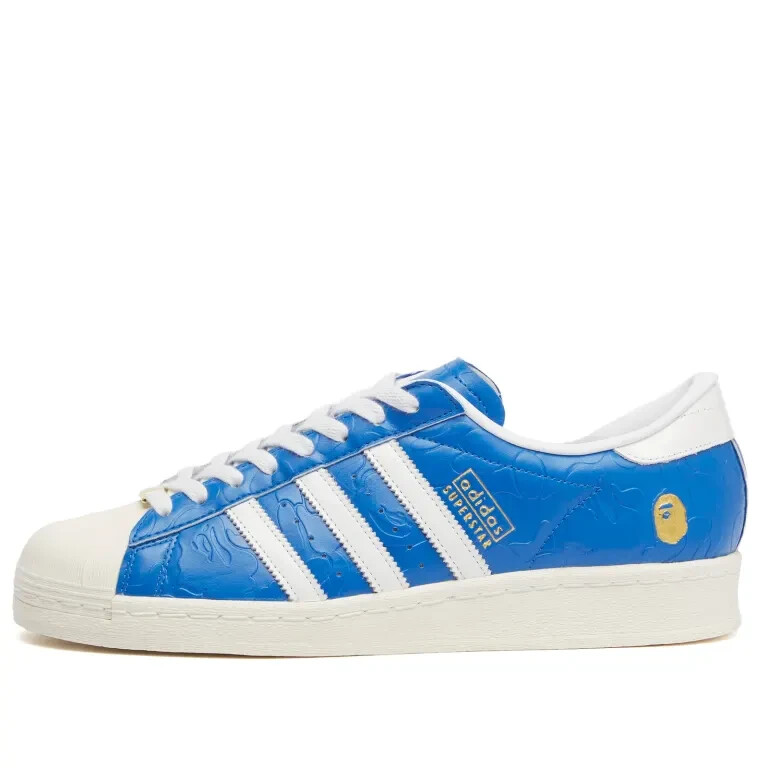 adidas X Bape Superstar Vintage Sneaker in Blue and White