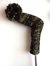 Extra Thick Hand Knit Blade Putter Cover CAMO, POM, 11 Inches Fits Ping, Putters