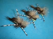 FLY FISHING FLIES - Lime HIPPIE STOMPER Attractor Dry Fly size #12** (6 pcs.)
