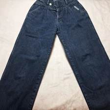 VTG ROCKY MOUNTAIN Jeans Womens Sz 30/36 (26/27.5) Dk Blue Denim Bare Back 90s