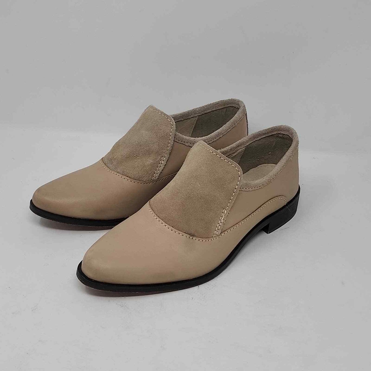 Free People Brady Slip On Loafers Suede Leather Tan Size 6.5 