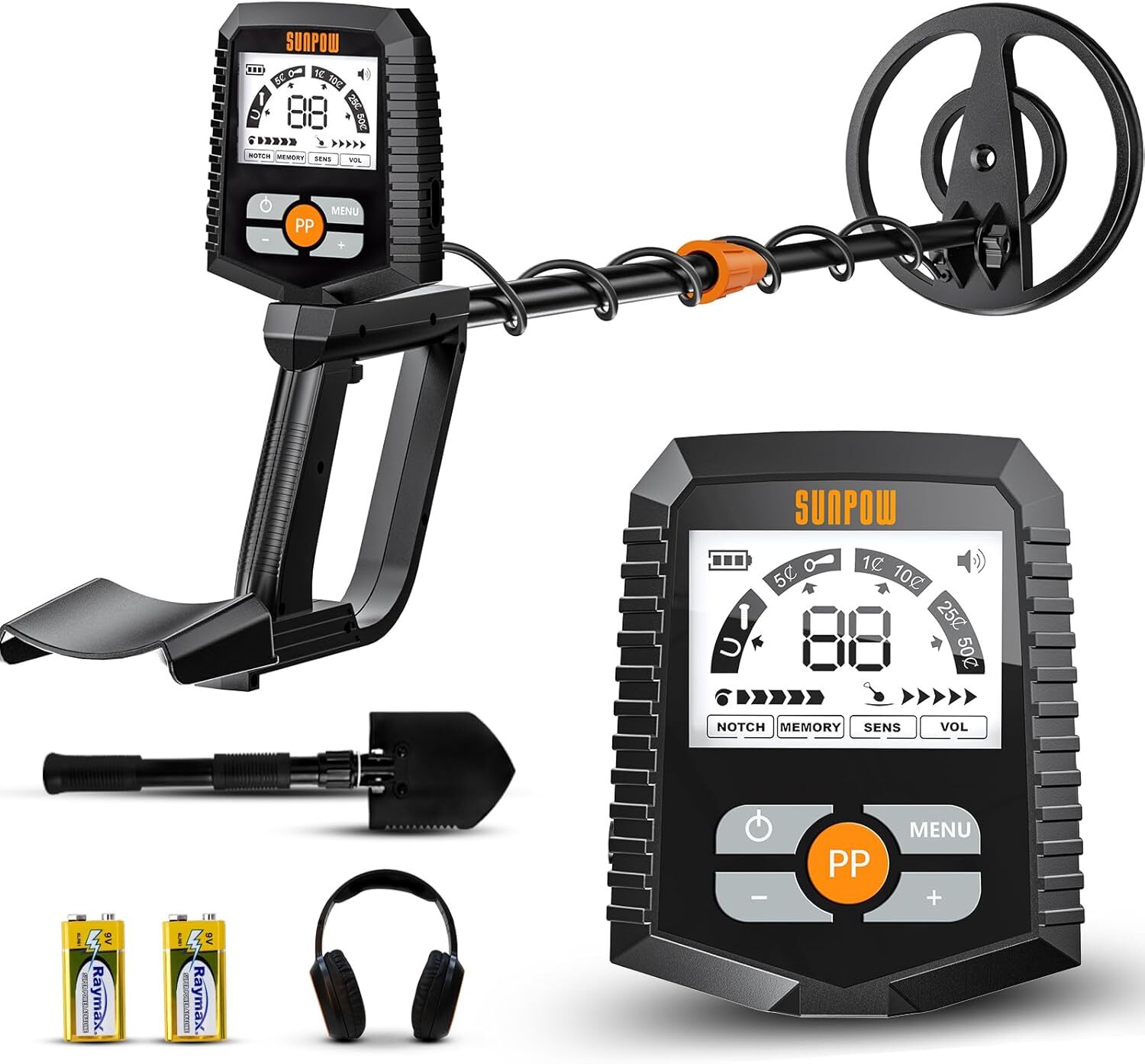 Metal Detector, 4 Modes, IP68 Waterproof Coil,LCD Display, Adjustable for Adults