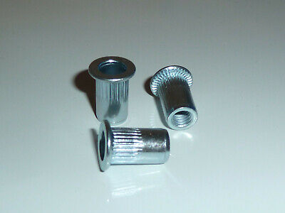 0,5-1,8mm Nietmuttern 50 Stk Blindnietmuttern M3 Stahl verz.Flachkopf ger - 0,5-1,8mm Nietmuttern 50 Stk Blindnietmuttern M3 Stahl verz.Flachkopf ger -