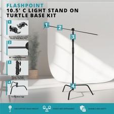 Flashpoint 10.5' C Light Stand on Turtle Base Kit with Two Tier Spring Loaded Ri