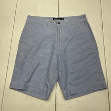 Chaps Shorts Mens 30 Blue Cotton Chambray Flat Front Casual Summer Chino