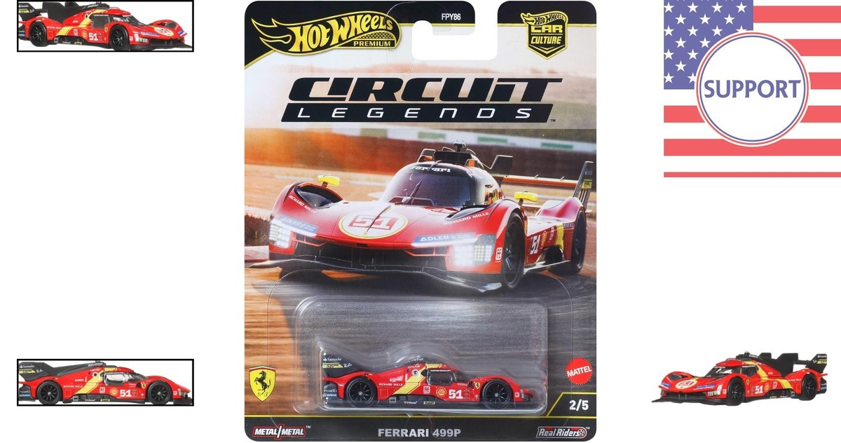 Enhanced 1:64 Scale Ferrari 499P Die-Cast with Real Riders - A