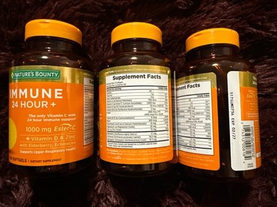 Nature s Bounty Immune 24 Hour Immune Support Softgels Vitamin C 120 Ct Lot of 3