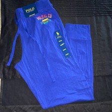 Polo Ralph Lauren Men s Sleep Jogger Pants Blue M Drawstring Logo Print