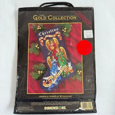 Dimensions Gold Collection HERALD ANGELS Stocking Cross Stitch Kit 8531 NEW VTG