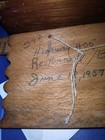 Vintage 1957 wood sign Quebec Signed on back 8.5"x4.5" MANCAVE — photo 6