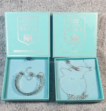 Disney Frozen Elsa Bracelet & “Let It Go” Necklace Set with Boxes NEW