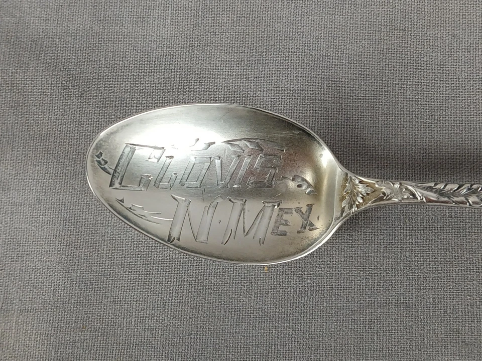 Cuchara de recuerdo Manchester Clovis Nuevo México Art Nouveau amapola esterlina Foto 4 de 4