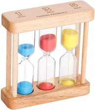 Tea 1-3-5 Minute Sand Timer Hourglass Wooden Frame Hour Glass Sand Clock