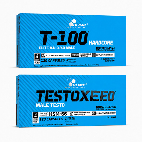 T-100 HARDCORE + TESTOXEED - masa muscular, sistema nervioso, libido, testo-BOOSTER