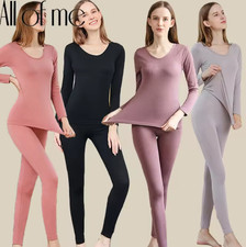 Womens Winter Ultra-Soft Fleece Lined Thermal Top  Bottom Underwear Set