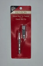 Revlon Deluxe Slant Tip Tweezer With Free  Classic Nail Clip - 1536-01