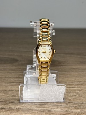 Elgin Womens Oval Yellow Gold Silver Tone Mother Of Pearl Dial Watch EG501 NOS Elgin Womens Oval Yellow Gold Silver Tone Mother Of Pearl  main image 3