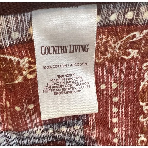 Vintage Kmart Country Living Jacobean Floral Tablecloth Border Burgundy 50 X 69 - Picture 12 of 14
