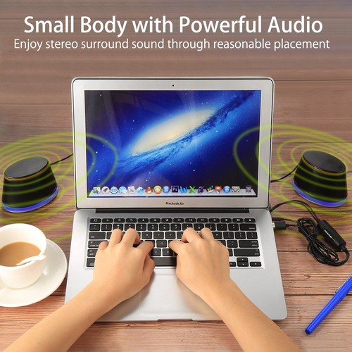 SW102 PC-Lautsprecher, 5Wx2, Tiefer Bass in kleinem Körper, Stereo 2.0 USB 3.... - Bild 7 von 9