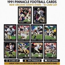 1991 Pinnacle Football Card Lot of 10 New Orleans Saints Bobby Hebert Rickey Jac