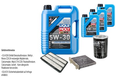 FEBI Inspektionspaket 8L LIQUI MOLY 5W-30 Longtime High Tech für Mitsubishi